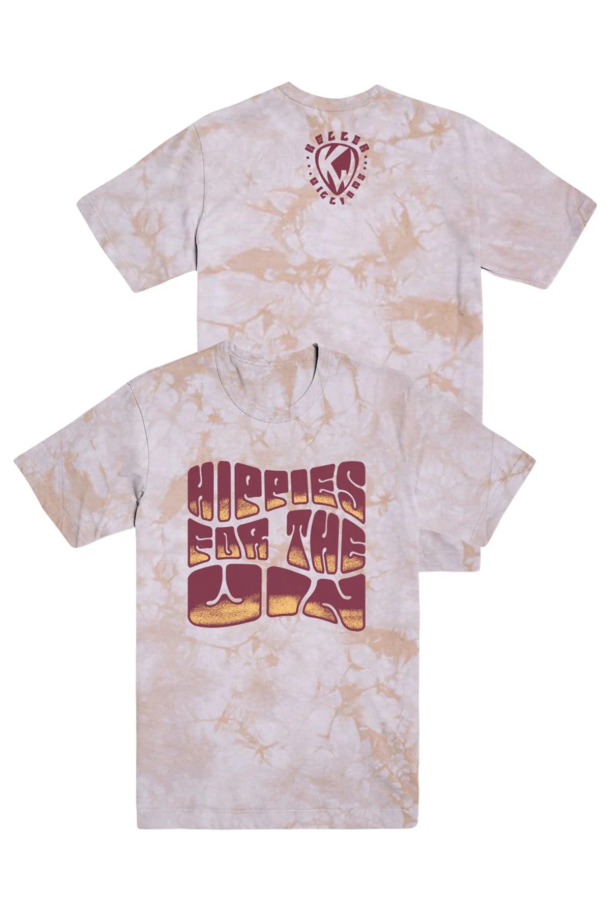 HIPPIES FOR THE WIN TEE (SAND CRYSTAL TIE-DYE)